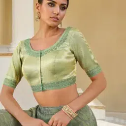 Women Embroidery Front Open Padded Blouse-image-73