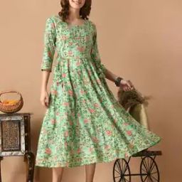 Floral Print Flared Kurta-33