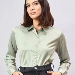Women Relaxed Fit Shirt with Spread Collar-image-49