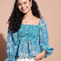 Women Floral Print Square-Neck Top-image-18