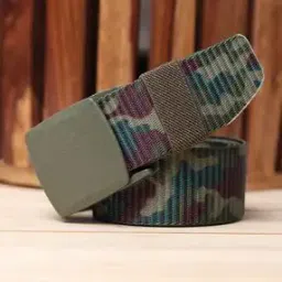 Men Wide Belt with Military Buckle Closure-image-5