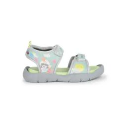 Rainbow Print Slip-On Sandals with Velcro Fastening-picture-39