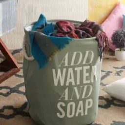 Typographic Print Foldable Laundry Bag-11