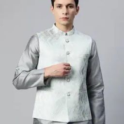 Men Nehru Jacket with Welt Pockets-15
