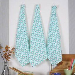Set of 3 Geometric Print Cotton Kirchen Towels 26" x 18"-image-27