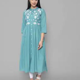 Women Embroidery Flared Kurta-image-15