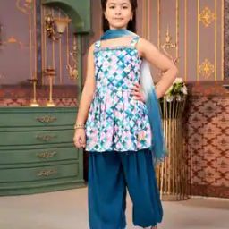 Girls Embroidery Kurta Suit Set-image-70