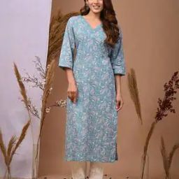 Women Paisley Print V-Neck Straight Kurta-image-95