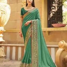Women Floral Woven Vichitra Silk Saree-image-0