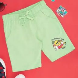 Boys Graphic Print Mid-Rise Regular Fit Cotton Shorts-20