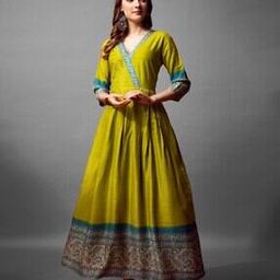 Women Embellished and Embroidery Angrakha Kurta-image-17