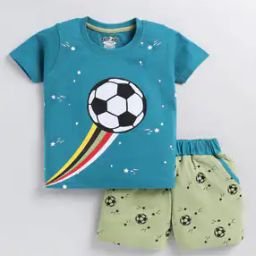 Boys Graphic Print T-Shirt & Shorts Set-image-80