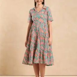 Women floral tiered dress-image-94