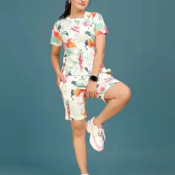 Printed T-Shirt & Shorts Set-image-40