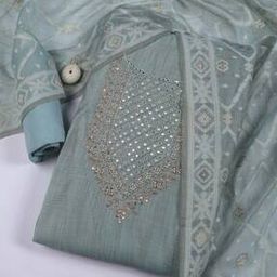 Women Embellished 3-Piece Unstitched Dress Material-image-87