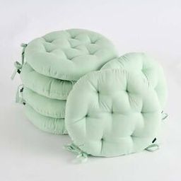 Set of 6 Quilted Round Chair Cushions-53