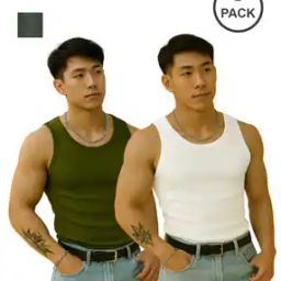 Men Pack of 2 Ribbed Regular Fit Vests-picture-24