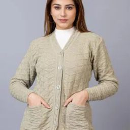 Women V-Neck Cardigan with Button-Closure-image-16