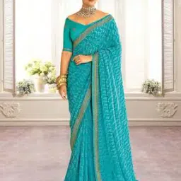 Women Bandhani Print Georgette Saree-image-21