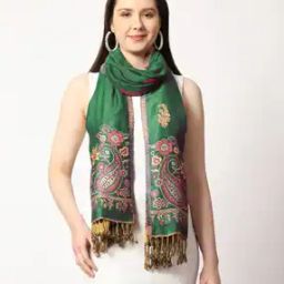 Woven Viscose Paisley Stole-image-51