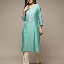 Women Embroidered Straight Kurta-image-76