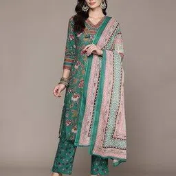 readiprint Women Floral Print Straight Kurta Suit Set-picture-13
