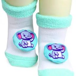 Elephant Applique Socks with Turn-Up Hem-image-19