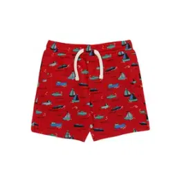 Printed Flat-Front Shorts with Insert Pockets-15