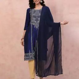 Women Art Silk Dupatta with Lace Border-15