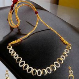 Women Diamond-Studded Necklace & Earrings Set-image-61