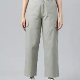 Women High-Rise Relaxed Fit Cotton Cargo Pants-image-21