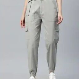 Women High Rise Relaxed Fit Cargo Pants-image-12