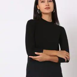 Round-Neck Pullover with Metal Accent-image-70