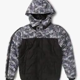 Camouflage Print Puffer Jacket with Detachable Hoodie-22