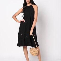 Women Embroidered Relaxed Fit A-Line Dress-image-24