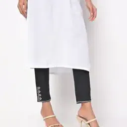 Embroidered Pants with Semi-Elasticated Waist-image-58