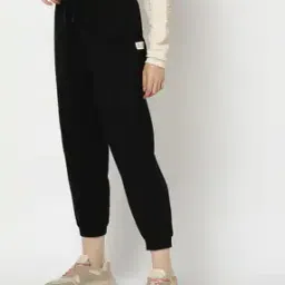 Women Rib Panel Cuffed joggers-image-4