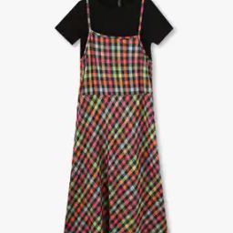 Girls Checked A-Line Dress with Top set-image-94