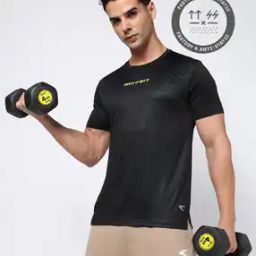 Men Typographic Print Regular Fit Crew-Neck T-Shirt-image-66
