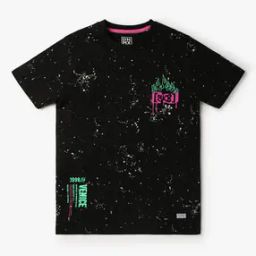 Boys Speckle Print Regular Fit Round-Neck T-Shirt-33
