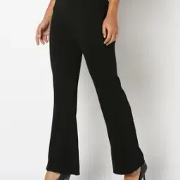 Women Ribbed Relaxed Fit Flat-Front Trousers-image-38