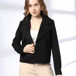 Women Relaxed Fit Jacket with Notched Lapel-picture-12