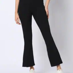 Women Ribbed Relaxed Fit Pants-image-84