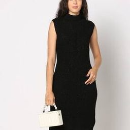 Women Ribbed Bodycon Sweater Dress-picture-28
