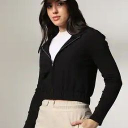 Women Regular Fit Cropped Hoodie-picture-37