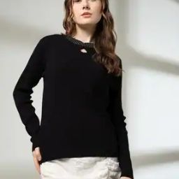 Women Ribbed Round-Neck Sweater-image-69
