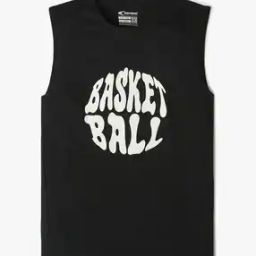 Boys Typographic Print Regular Fit Round-Neck Singlet-image-90