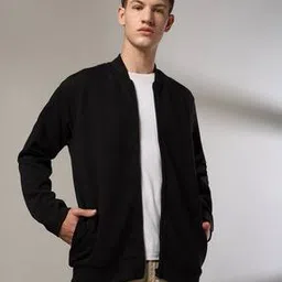 Men Patterned Regular Fit Front-Open Sweatshirt-image-77