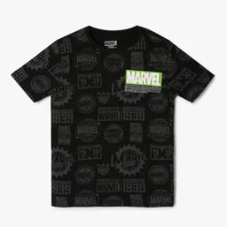 Boys FW24 Marvel All-Over Print Regular Fit Round-Neck T-Shirt-image-80