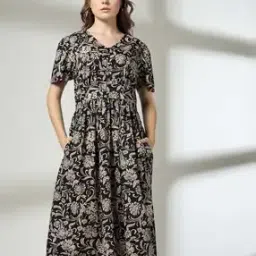 Women Floral Fit & Flare Midi Dress-picture-30